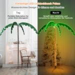 Dirbtinė LED palmė su metaliniu pagrindu 218 cm (Žalia)