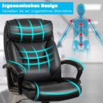 Reguliuojamo aukščio biuro kėdė su 360° pasukimo funkcija (Juoda)