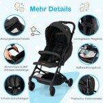 Sulankstomas kelioninis vežimėlis suaugusiems 79 x 47 x 97 cm (Juoda)