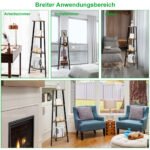 4 pakopų kampinė lentyna metaliniu rėmu (Ruda)