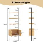 Kopėčių formos spinta su metaliniu rėmu (Natūrali)