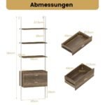 Daugiaaukštis su dviem stalčiais ir metaliniu rėmu (Pilka)