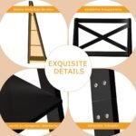 Kopėčių tipo medinė lentyna 4 pakopų (Juoda)