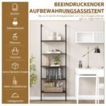 5 pakopų sieninė lentyna (Rustikalinė ruda)