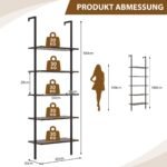 5 pakopų sieninė lentyna (Rustikalinė ruda)