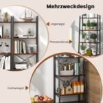 4 pakopų knygų lentyna su metaliniu rėmu (Rustikuota ruda)