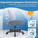 Ergonomiška vaikų darbo kėdė su reguliuojamu aukščiu (Pilka)