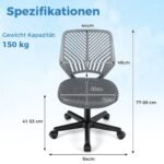 Ergonomiška vaikų darbo kėdė su reguliuojamu aukščiu (Pilka)
