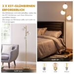 3 šviesų stovas su kojiniu jungikliu ir E27 cokoliu (Auksinė)