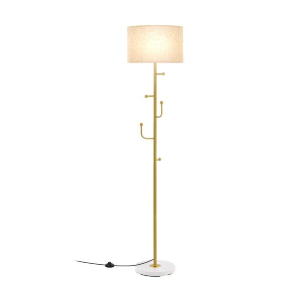 Stalinė lempa su 5 kabliukais ir kojiniu jungikliu (Auksinė)