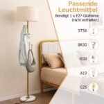 Stalinė lempa su 5 kabliukais ir kojiniu jungikliu (Auksinė)