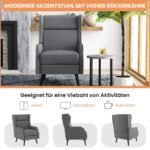 Odininkas su aukštu atlošu ir kišeninėmis spyruoklėmis (Pilka)