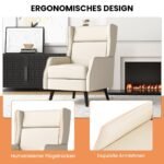 Aukšto atlošo fotelis su elastingomis spyruoklėmis (Balta)