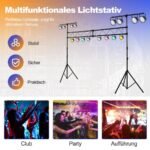 Metalinis DJ apšvietimo stovas su reguliuojamu aukščiu ir ištraukiamomis T formos sijomis (Juoda)