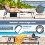 Sulankstoma lauko kėdė-gultas su reguliuojama atlošo ir kojų atrama (Pilka)