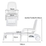 Reguliuojama lauko kėdė su didele daiktadėže (Balta)