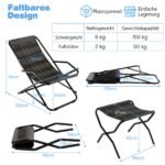 Sulankstomas lauko krėslas su atrama kojoms ir sūpuoklių funkcija (Pilka)