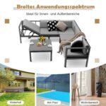 Aliuminio lauko baldų komplektas 4-5 asmenims (Pilka)