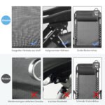 Sulankstomas lauko krėslas su puodelio laikikliu (Juoda)