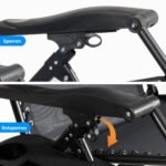 Sulankstomas lauko krėslas su puodelio laikikliu (Juoda)