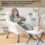 Ergonomiška poilsio kėdė su pakoja ir šonine kišene (Smėlio)