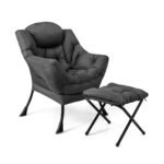 Atlošiamas fotelis su pakoja (Pilka)