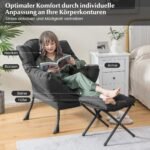 Atlošiamas fotelis su pakoja (Pilka)