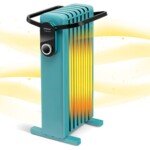 Elektrinis alyvos radiatoriaus šildytuvas su 3 šildymo pakopomis ir apsauga nuo perkaitimo (Žalia)