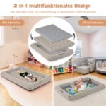 Pripučiamas vaikiškas kelioninis čiužinys su elektrine pompa (Pilka)