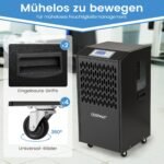 Galingas oro sausintuvas 118 L/parą našumas 24 val. laikmatis (Juoda)