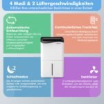 Drėgmės surinkėjas 50 L/parą 60 m² išmanaus valdymo (Balta ir juoda)