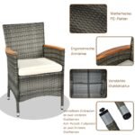 Valgomojo komplektas su stalu ir aštuoniomis kėdėmis (Pilka)