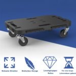 Mobilus transportavimo vežimėlis su jungiamais kraštais ir keturiais ratukais (Juoda)