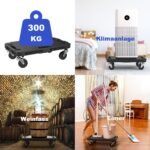 Mobilus transportavimo vežimėlis su jungiamais kraštais ir keturiais ratukais (Juoda)