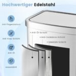 Automatinis 50 litrų nerūdijančio plieno šiukšliadėžė su jutikliu (Sidabrinė)