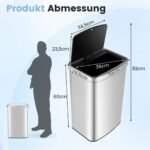 Automatinis 50 litrų nerūdijančio plieno šiukšliadėžė su jutikliu (Sidabrinė)