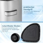 Eckinis 60 L nerūdijančio plieno šiukšliadėžė su dangčiu (Sidabrinė)