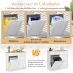 Virtuvės spintele su išskleidžiamu šiukšliadėžės skyriumi ir 42 litrų talpa (Balta)