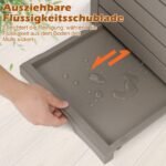 Talpi lauko šiukšliadėžė su ištraukiama skysčių surinkimo dėkle ir rankena (Ruda)