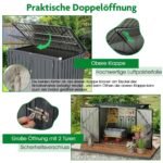Dvigubas metalinis stogelis konteineriams su 2 durimis (Juoda)