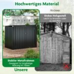 Dvigubas metalinis stogelis konteineriams su 2 durimis (Juoda)