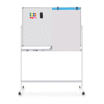 Magnetinė rašymo lenta ant ratukų 120 x 80 cm (Balta)