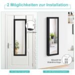 Spintelė papuošalams su viso ūgio veidrodžiu (Juoda)