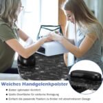 Nešiojamas manikiūro stalas su rankos atrama ir krepšiu (Juoda)