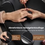 Manikiūro stalas su stalčiais ir spintelėmis (Juoda)