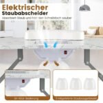 Sulankstomas manikiūro staliukas su dulkių siurbliu ir LED lempute (Balta)