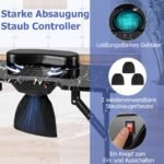Sulankstomas manikiūro stalas su dulkių surinktuvu ir LED lempute (Juoda)