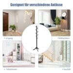 Reguliuojamo aukščio medinis drabužių kabyklos stovas su aštuoniais kabliais (Juoda)