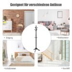 Lankstus stelažas su 9 kabliukais reguliuojamo aukščio (Juoda)