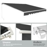 Įtraukiama markizė 3 6 m x 3 m su rankenėle (Pilka)